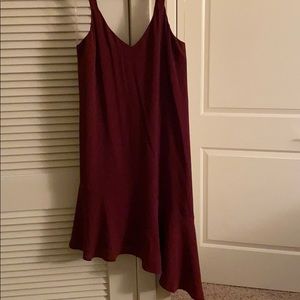 Maroon dress with ruffles